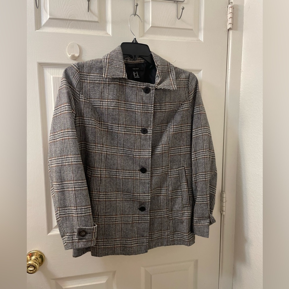 Forever 21 Black and Brown Plaid Jacket